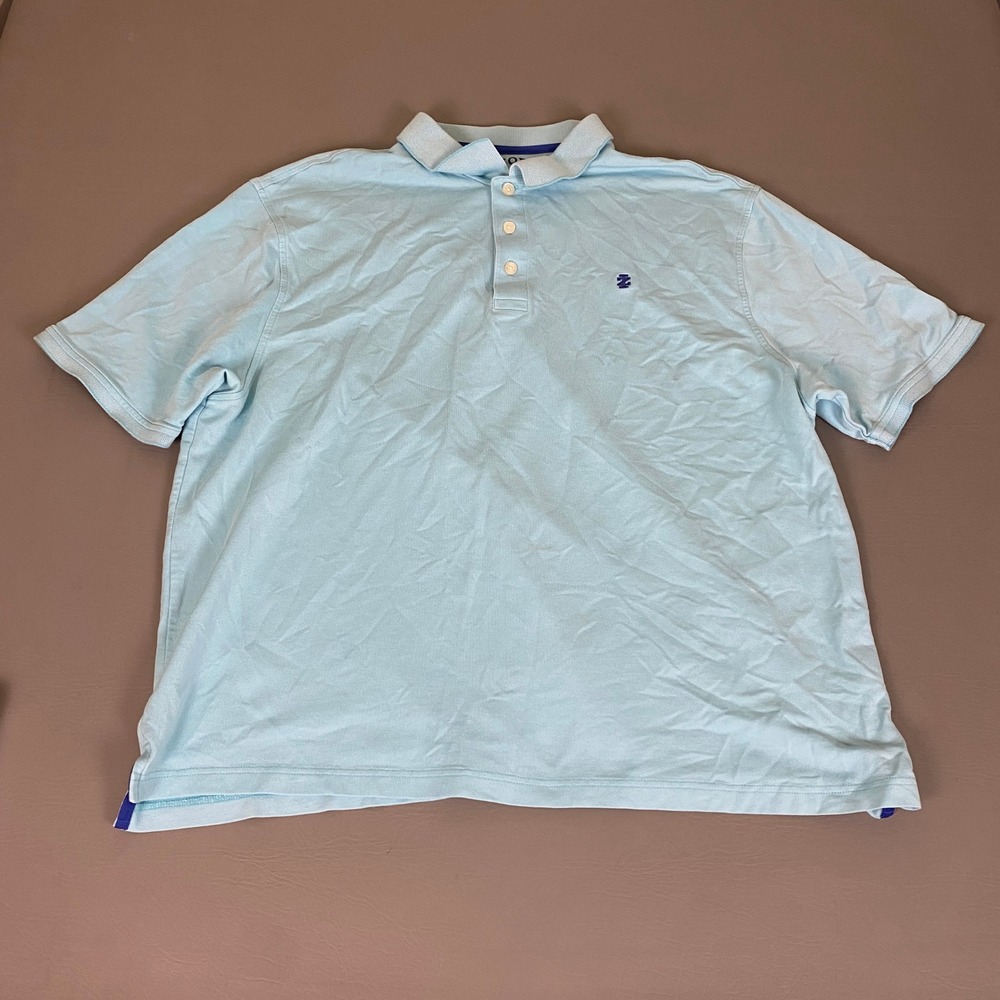 IZOD Advantage Performance Polo Shirt Men's 3XL Light Blue Stretch Pique *Flaw